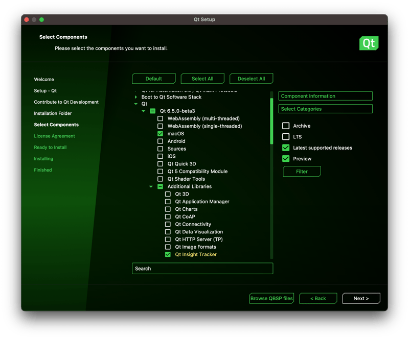 Qt Insight installation